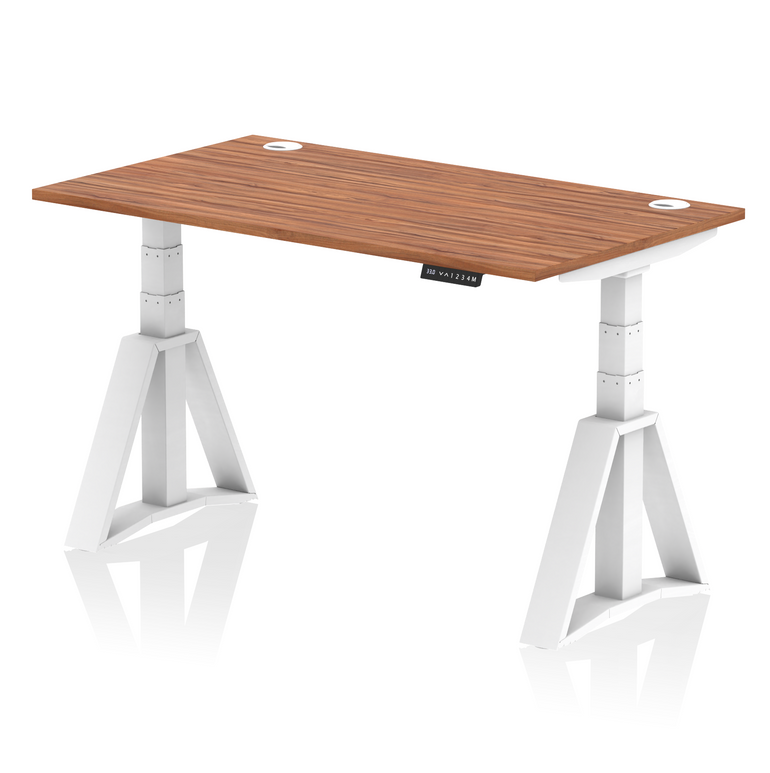 Air Height Adjustable Desk With Cable Ports With Piste Foot