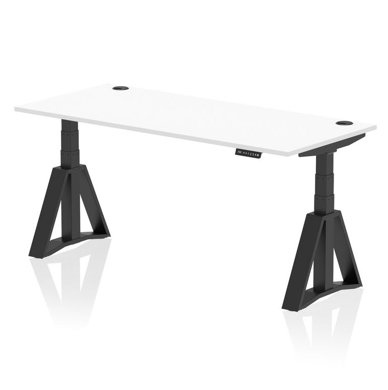 Air Height Adjustable Desk With Cable Ports With Piste Foot