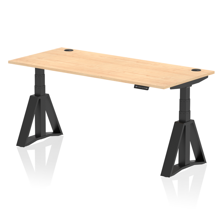 Air Height Adjustable Desk With Cable Ports With Piste Foot