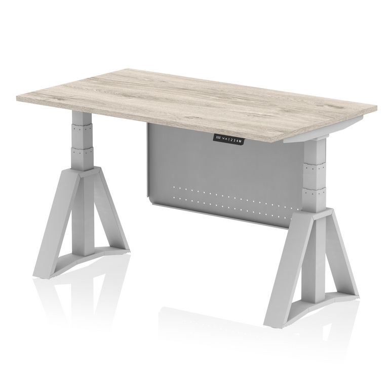 Air Height Adjustable Desk without Cable Ports With Steel Modesty Panel With Piste Foot