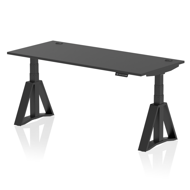 Air Height Adjustable Desk With Cable Ports With Piste Foot