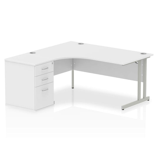EE - Impulse 1600mm Cantilever Left Crescent Desk Workstation