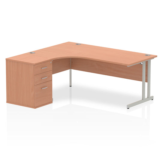 EE - Impulse 1800mm Cantilever Left Crescent Desk Workstation