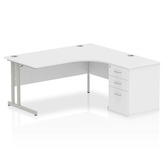 EE - Impulse 1600mm Cantilever Right Crescent Desk Workstation