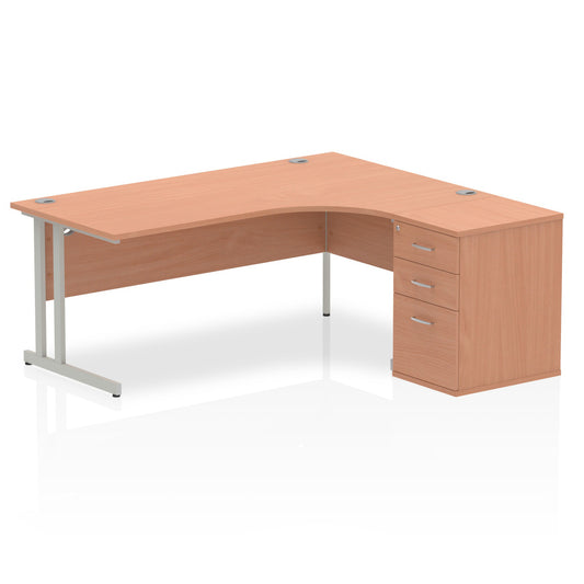 EE - Impulse 1800mm Cantilever Right Crescent Desk Workstation