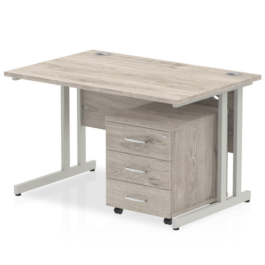 EE - Impulse 1200mm Cantilever Straight Desk With Mobile Pedestal