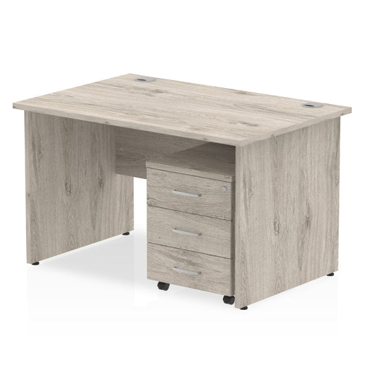 EE - Impulse Panel End Straight Desk With Mobile Pedestal