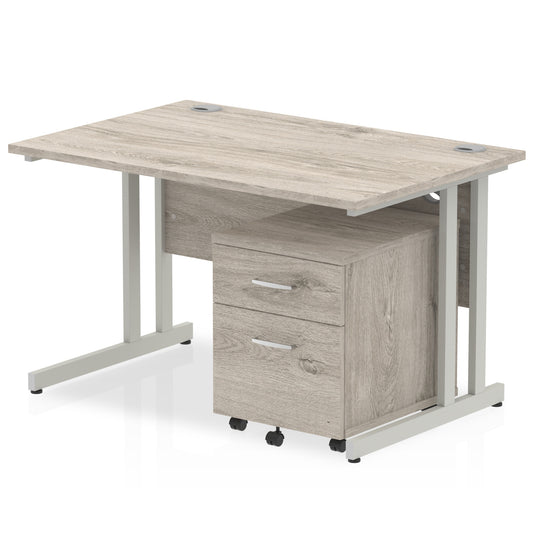 EE - Impulse 1400mm Cantilever Straight Desk With Mobile Pedestal