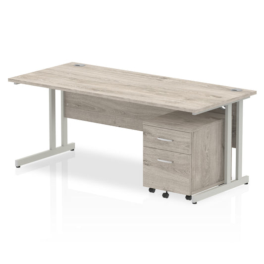 EE - Impulse 1800mm Cantilever Straight Desk With Mobile Pedestal