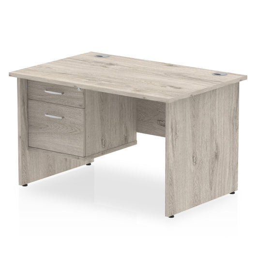 EE - Impulse 1200mm Panel End Straight Desk With Single Fixed Pedestal