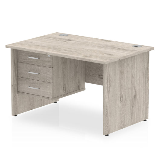 EE - Impulse 1200mm Panel End Straight Desk With Single Fixed Pedestal