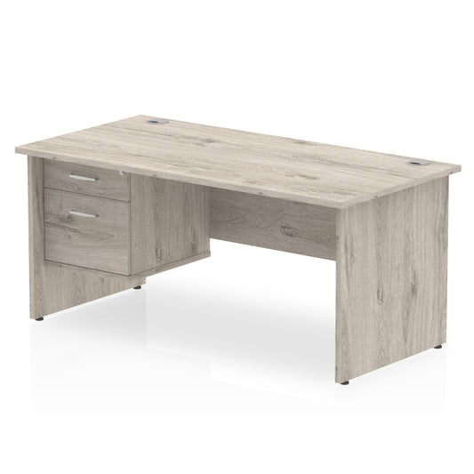 EE - Impulse 1600mm Panel End Straight Desk With Single Fixed Pedestal