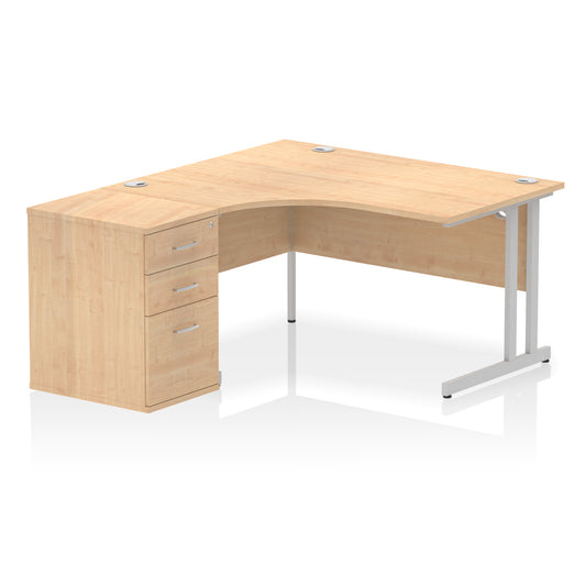 EE - Impulse 1400mm Cantilever Left Crescent Desk Workstation