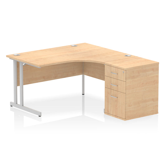 EE - Impulse 1400mm Cantilever Right Crescent Desk Workstation