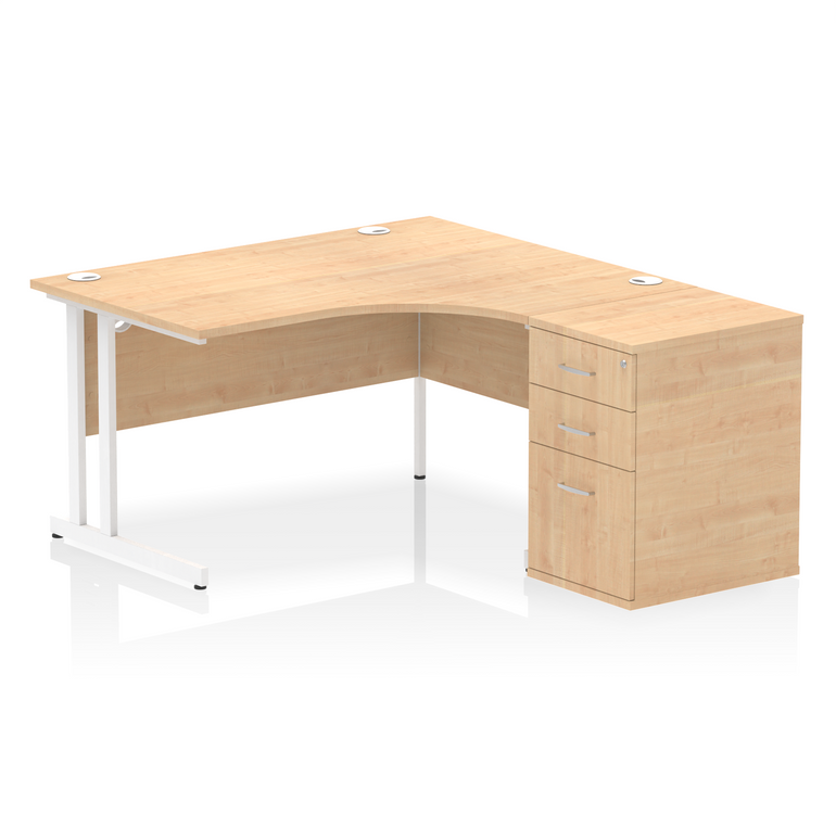 Impulse 1400mm Cantilever Right Crescent Desk Workstation