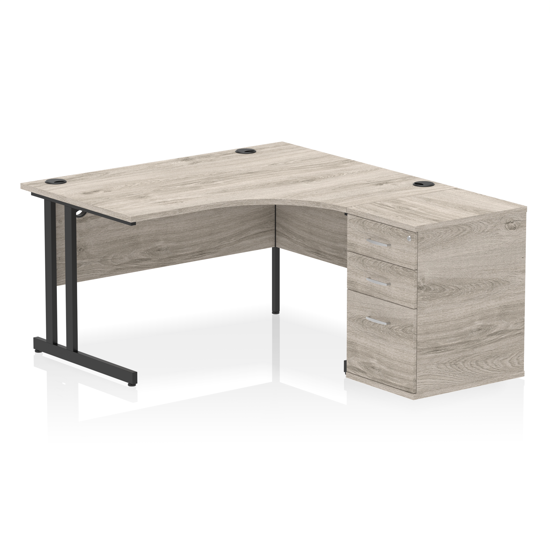 Impulse 1400mm Cantilever Right Crescent Desk Workstation