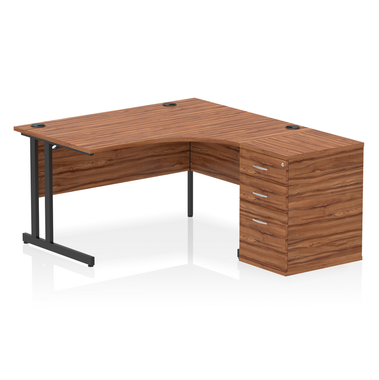 Impulse 1400mm Cantilever Right Crescent Desk Workstation