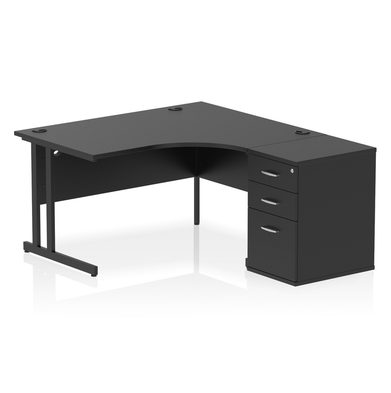 Impulse 1400mm Cantilever Right Crescent Desk Workstation