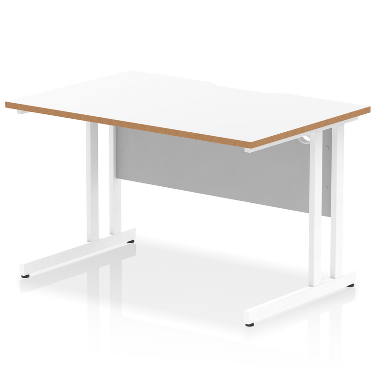 Impulse Scalloped Edge 1200mm Straight Desk Cantilever Leg
