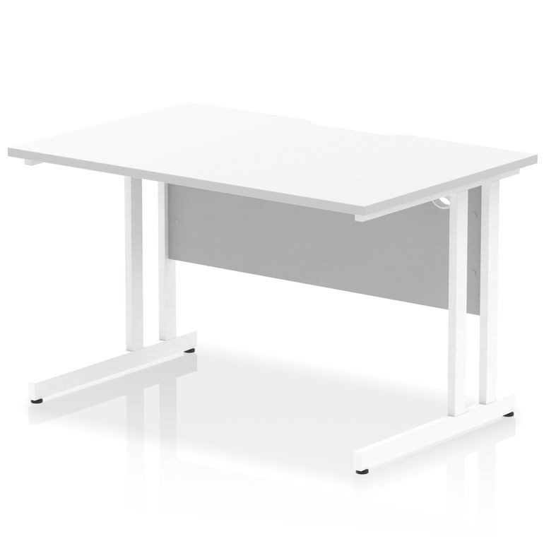 Impulse Scalloped Edge 1200mm Straight Desk Cantilever Leg