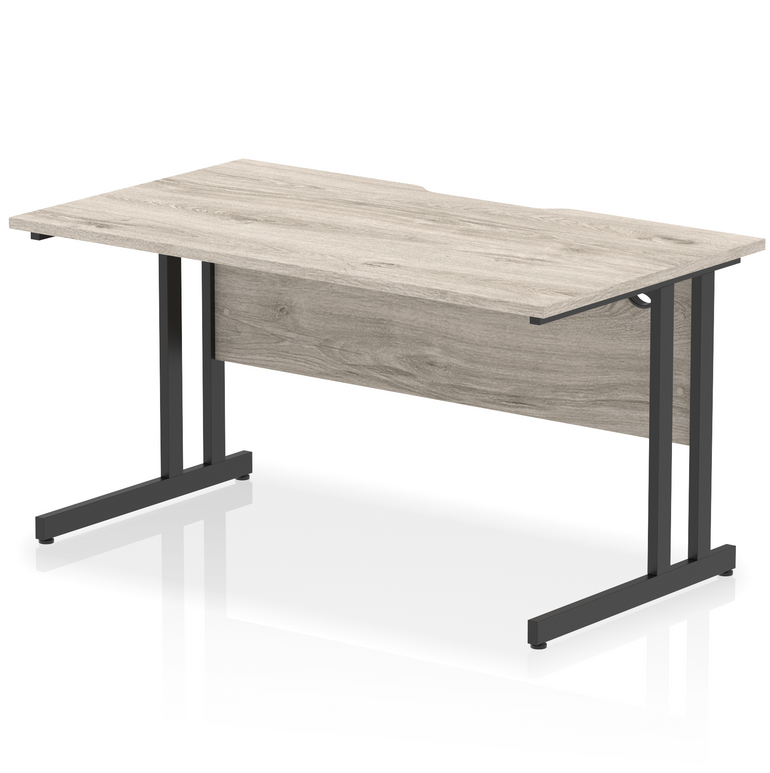 Impulse Scalloped Edge 1400mm Straight Desk Cantilever Leg
