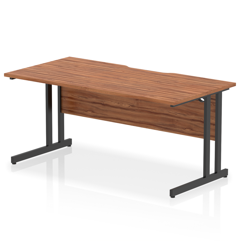 Impulse Scalloped Edge 1600mm Straight Desk Cantilever Leg