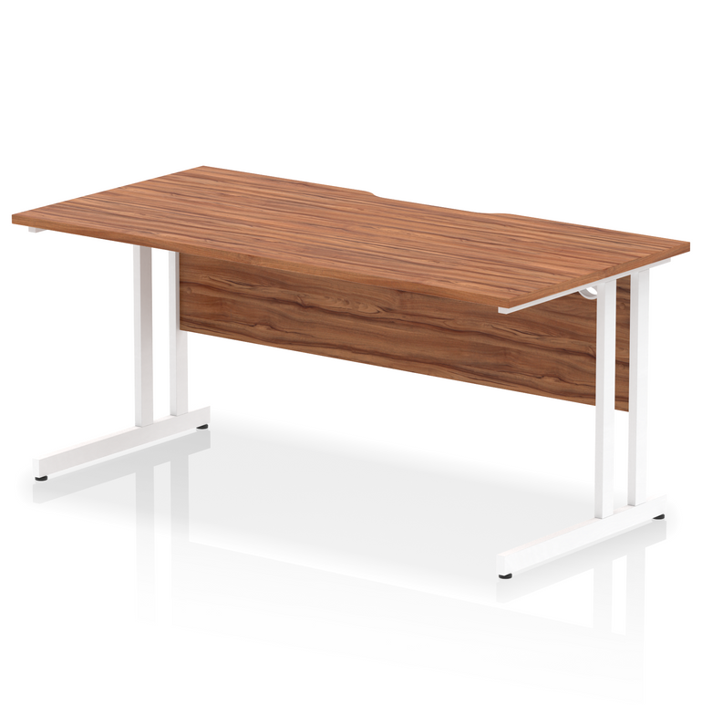 Impulse Scalloped Edge 1600mm Straight Desk Cantilever Leg