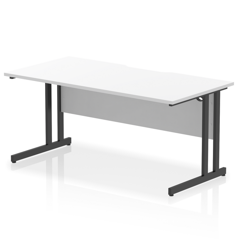 Impulse Scalloped Edge 1600mm Straight Desk Cantilever Leg