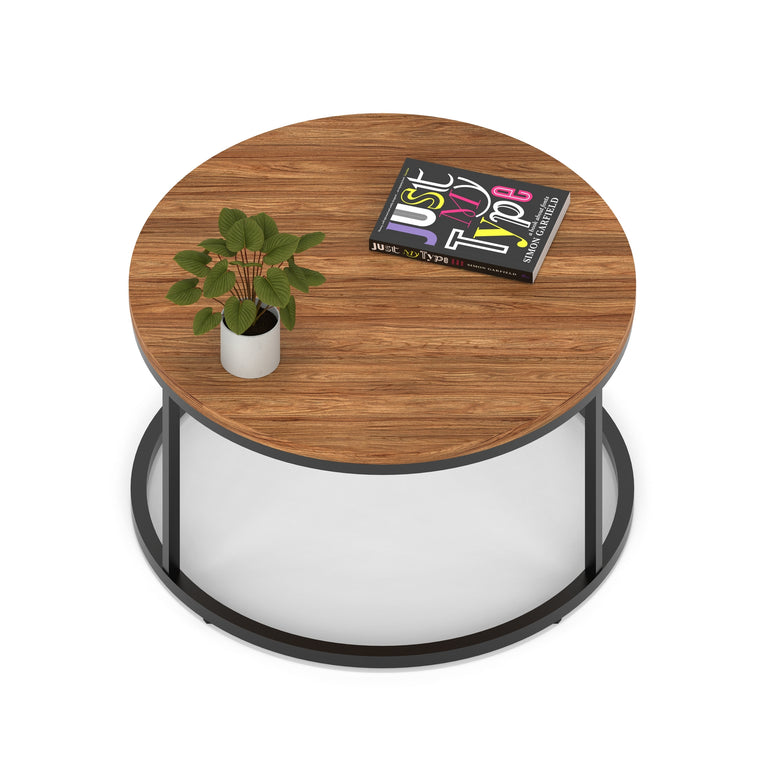 Impulse Round Coffee Table With Metal Frame