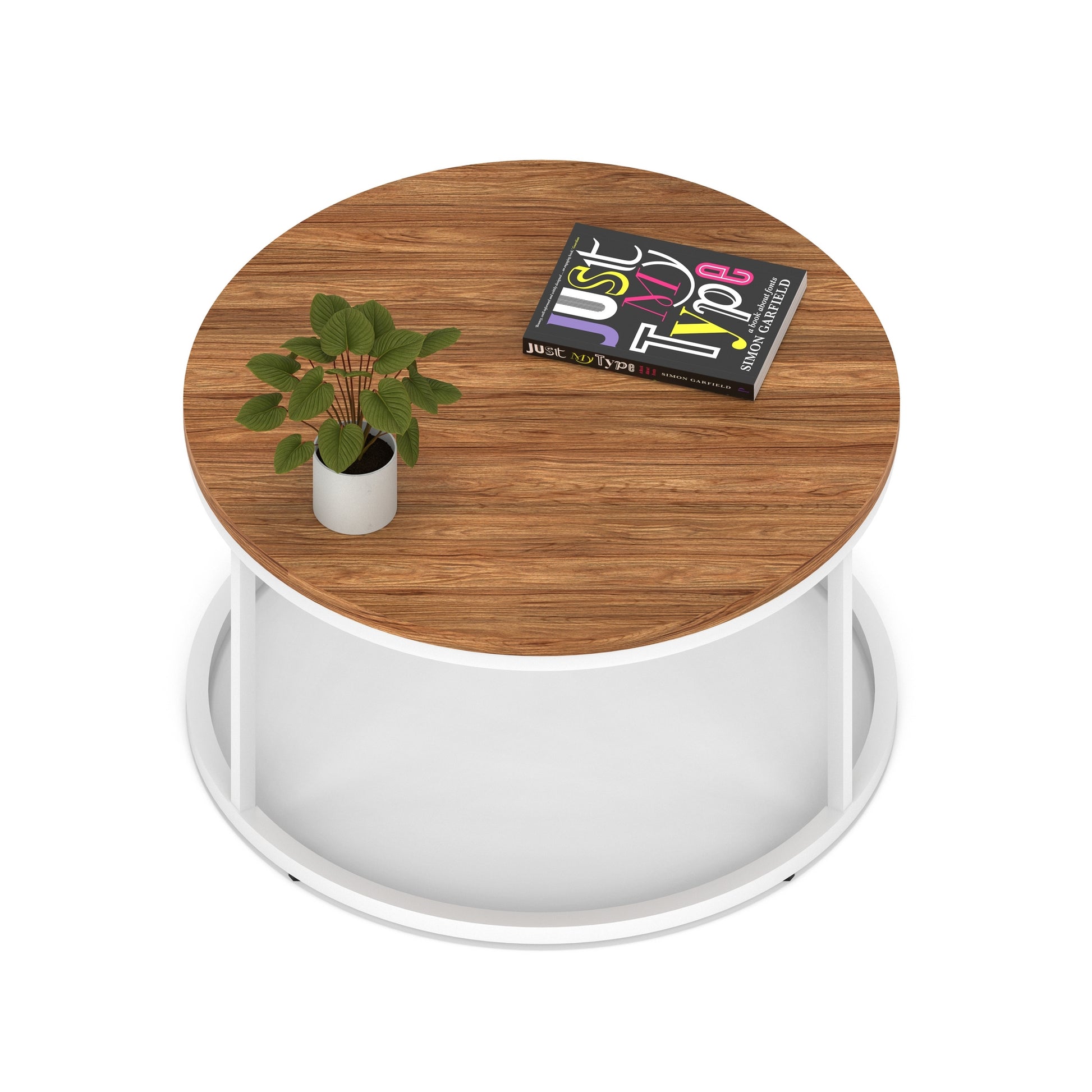 Impulse Round Coffee Table With Metal Frame