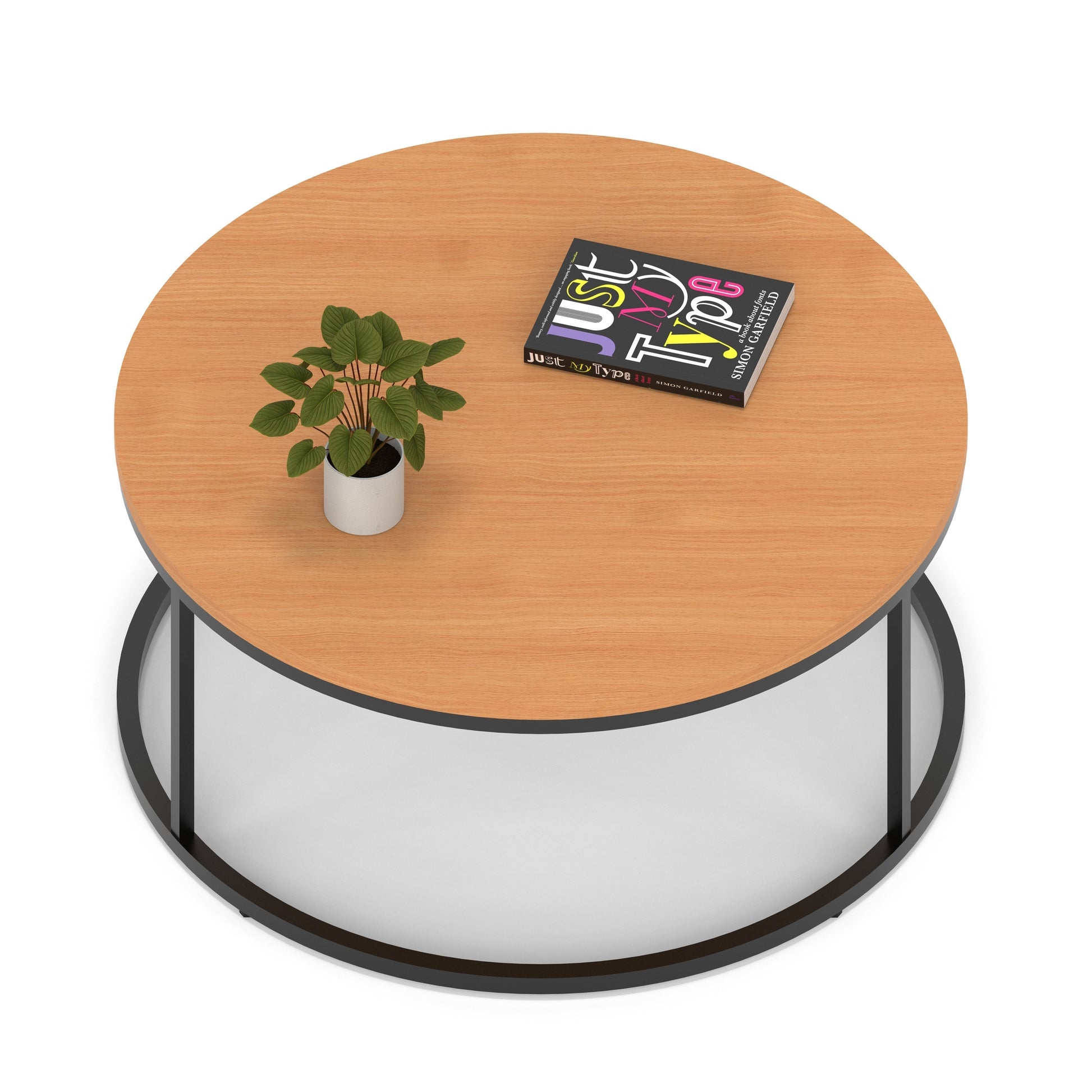 Impulse Round Coffee Table With Metal Frame