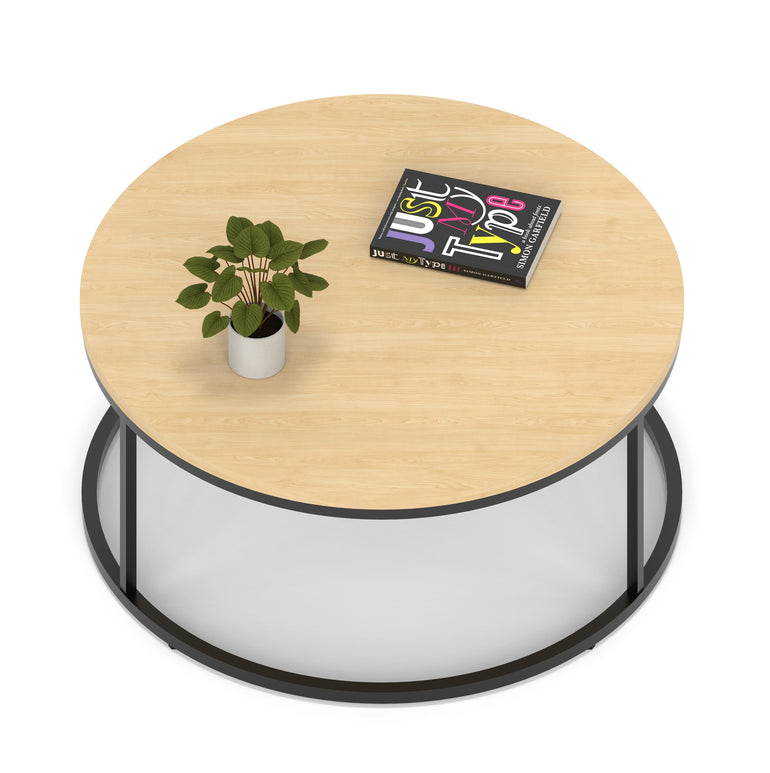 Impulse Round Coffee Table With Metal Frame