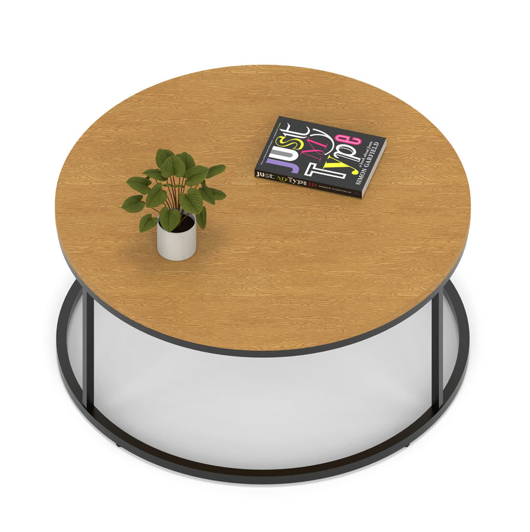 Impulse Round Coffee Table With Metal Frame