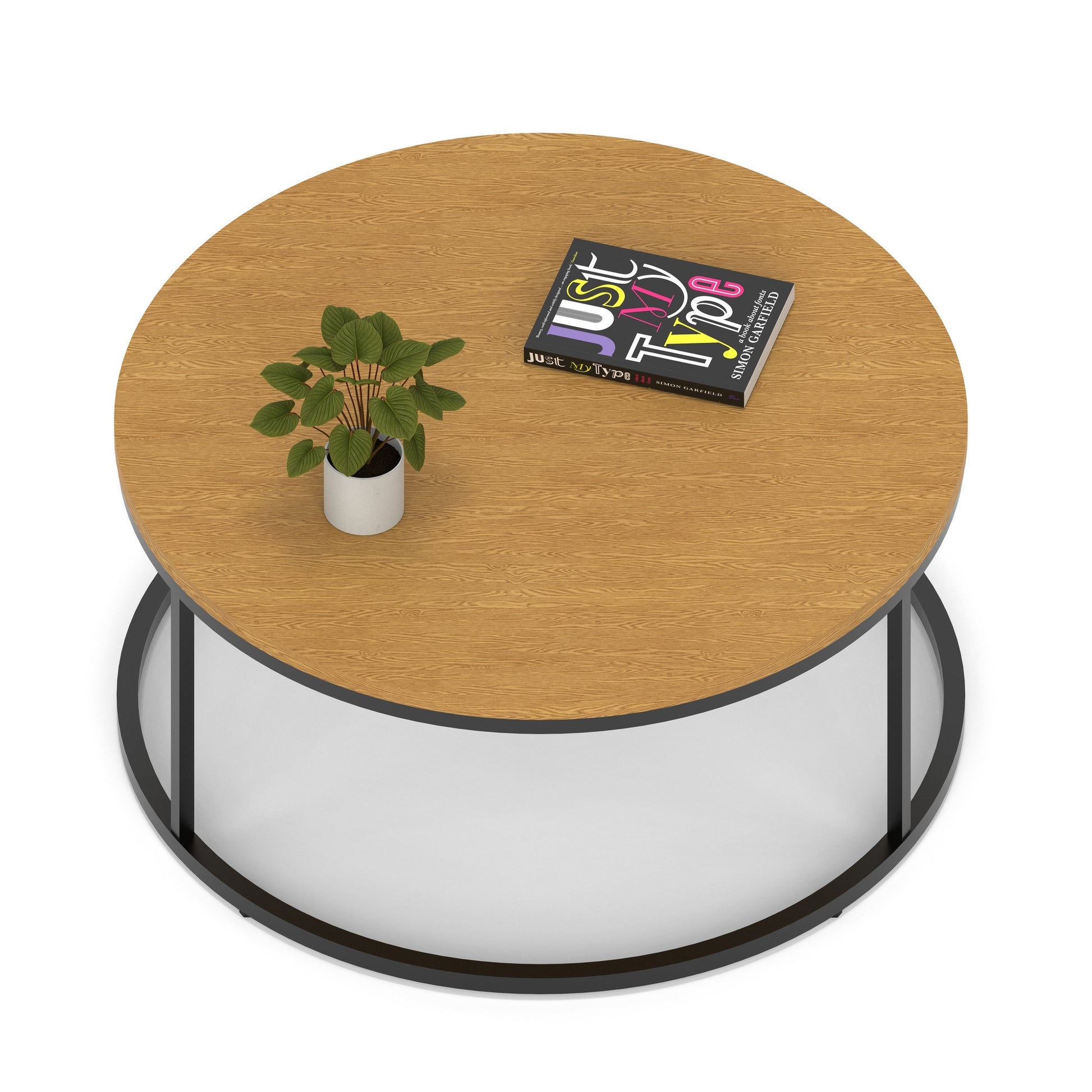 Impulse Round Coffee Table With Metal Frame