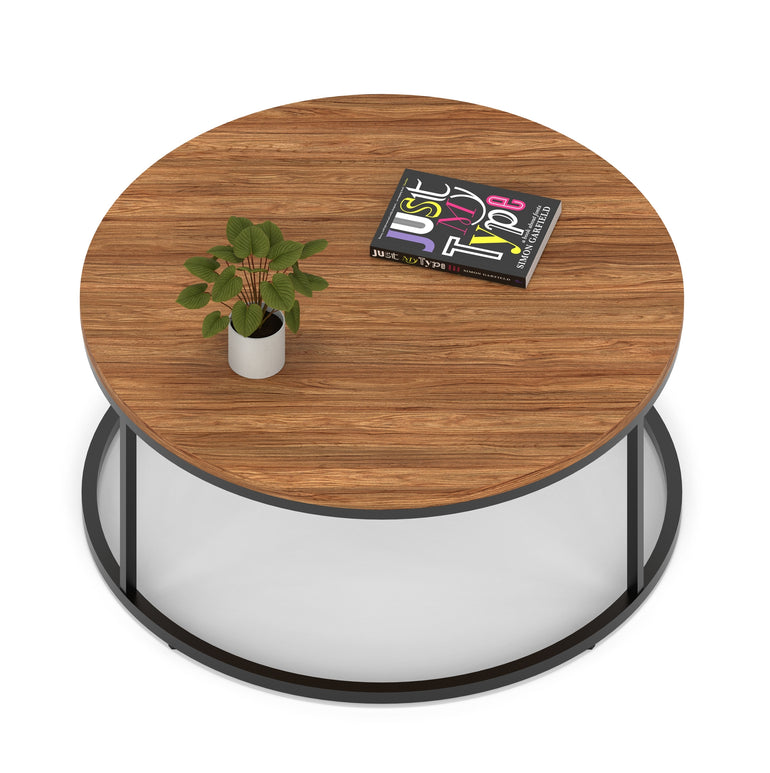 Impulse Round Coffee Table With Metal Frame