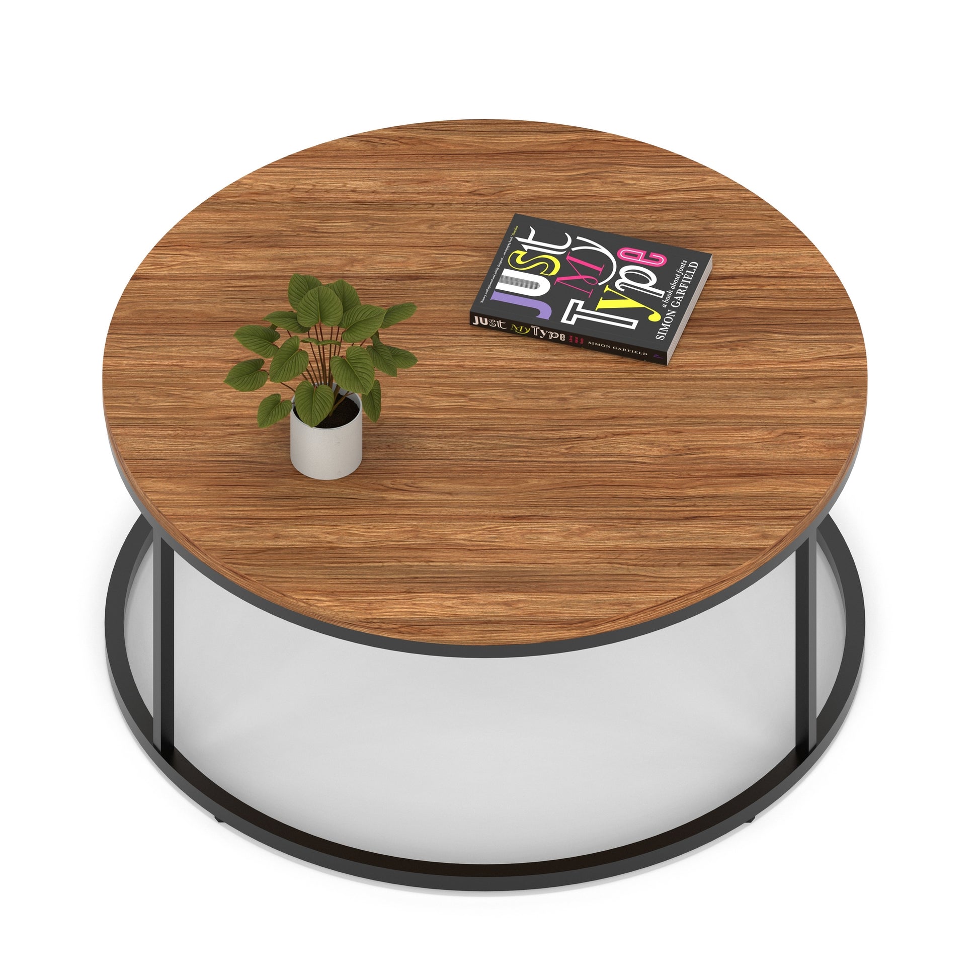 Impulse Round Coffee Table With Metal Frame