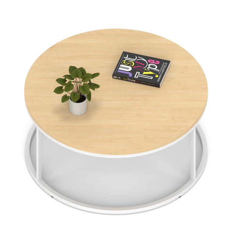 Impulse Round Coffee Table With Metal Frame