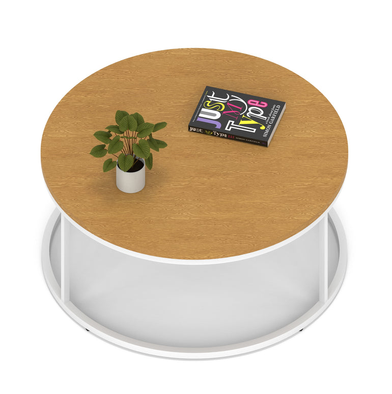 Impulse Round Coffee Table With Metal Frame