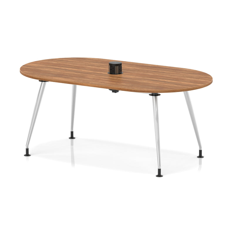 Impulse Volta Boardroom Table With Pop-up Power Module With Silver Leg Frame