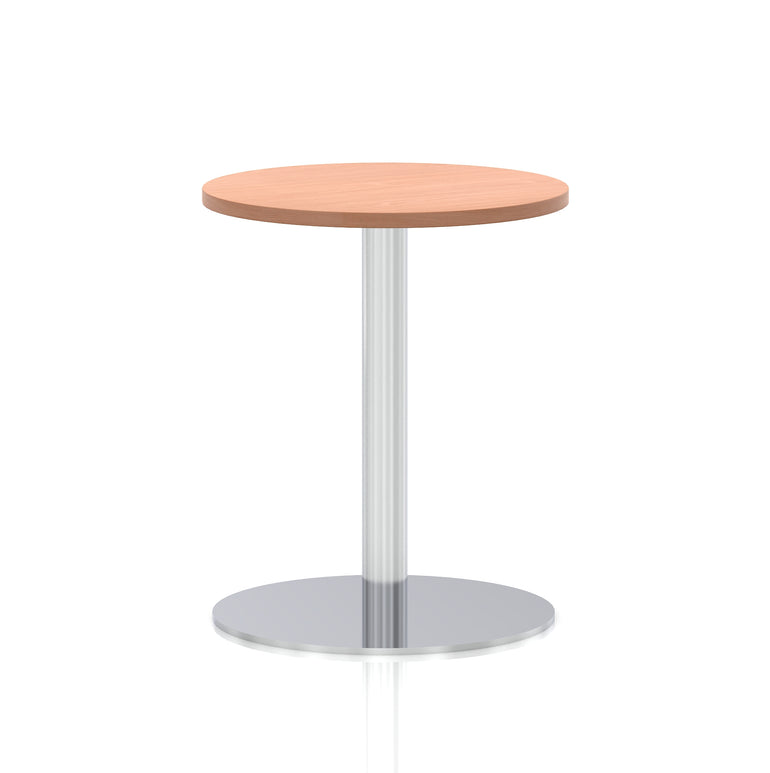 Italia Round Poseur Table Silver Leg