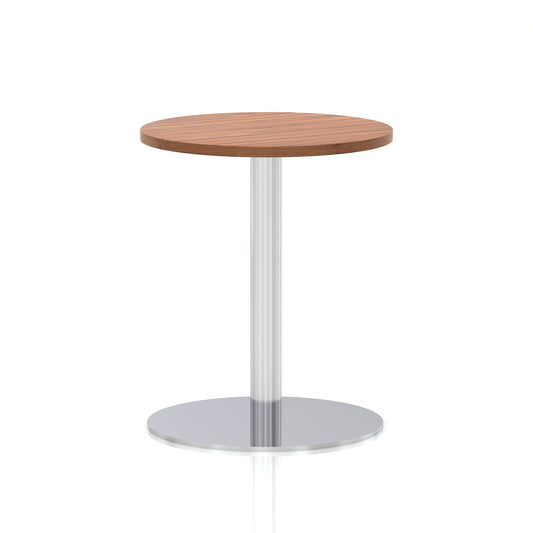 Italia Round Poseur Table Silver Leg