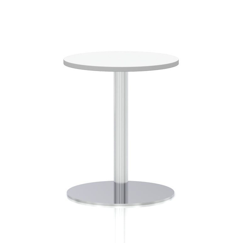 Italia Round Poseur Table Silver Leg