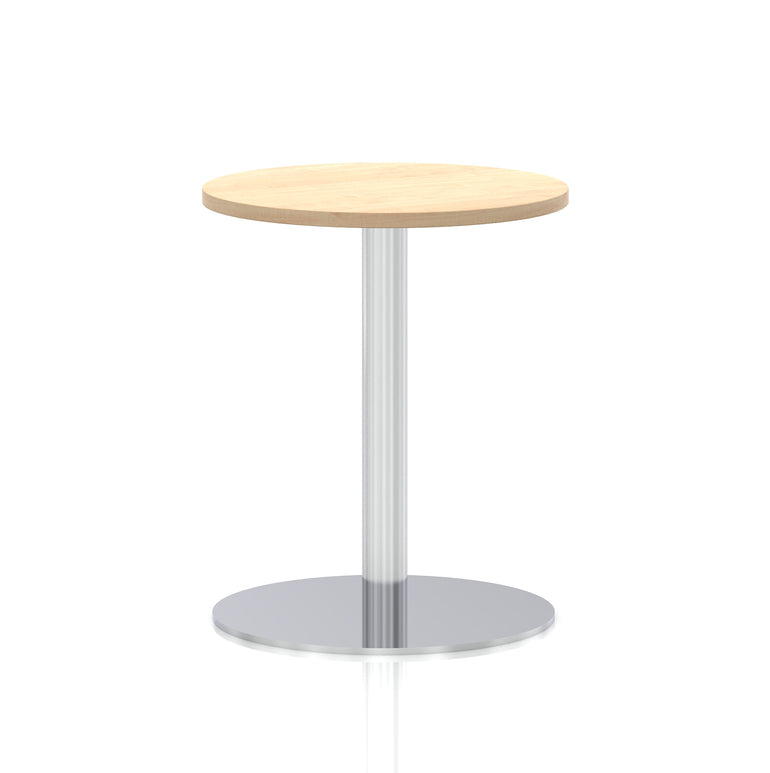 Italia Round Poseur Table Silver Leg