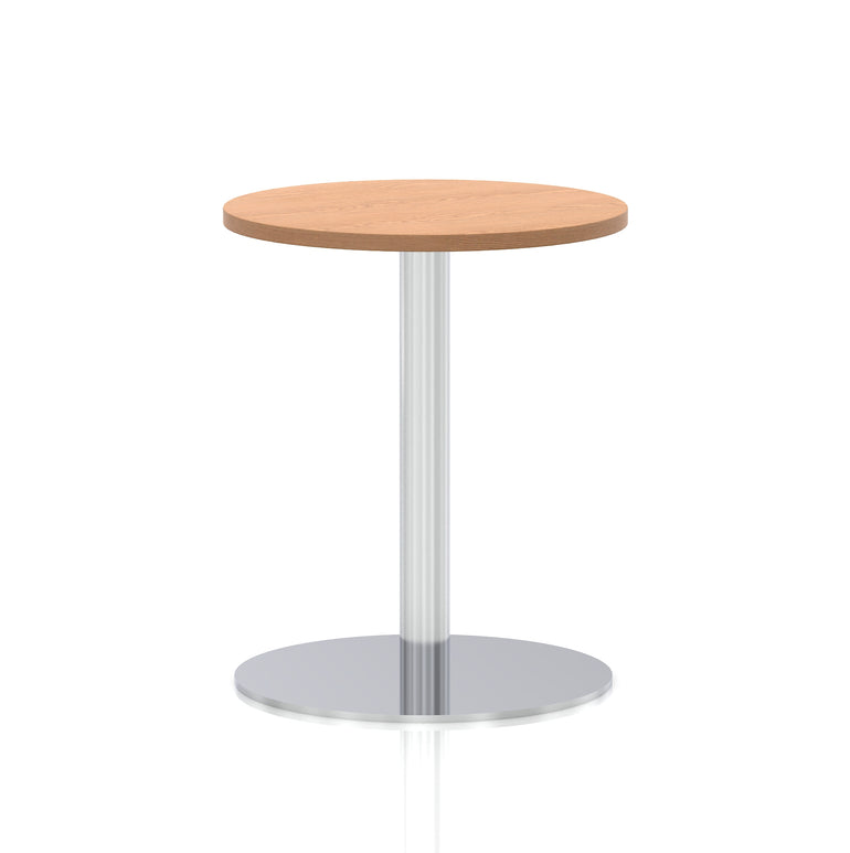 Italia Round Poseur Table Silver Leg