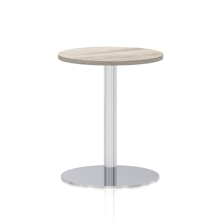 Italia Round Poseur Table Silver Leg