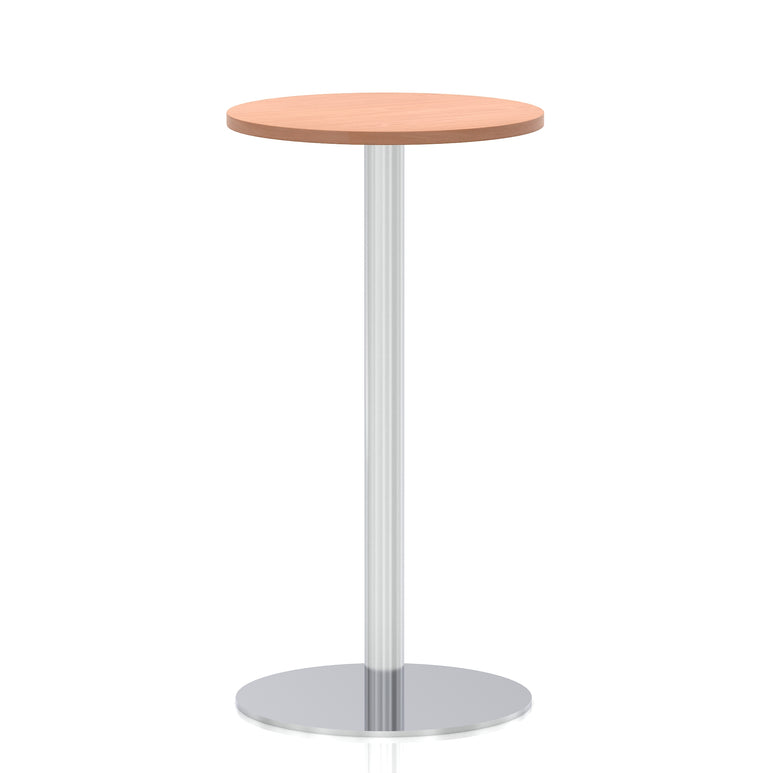 Italia Round Poseur Table Silver Leg