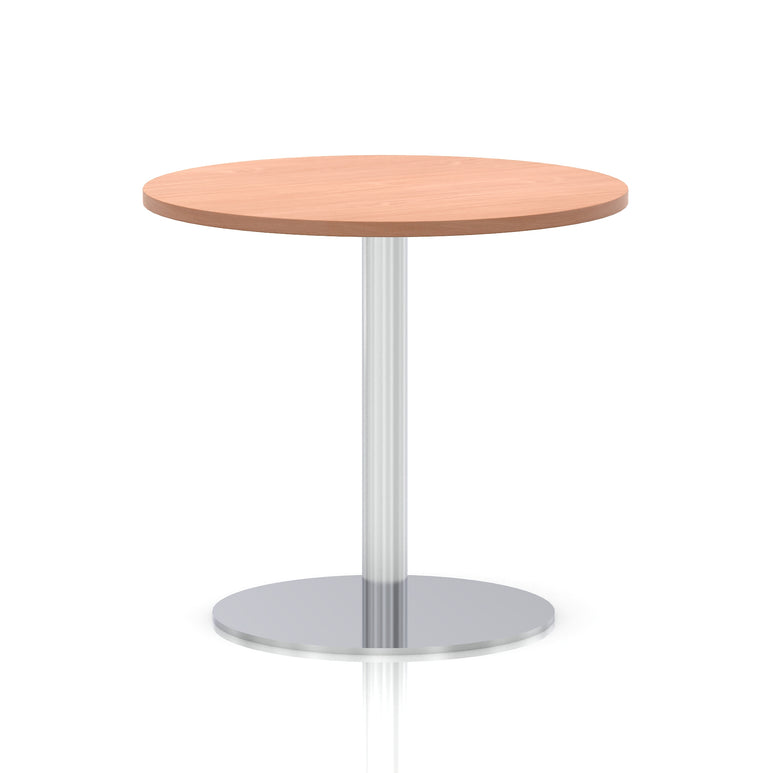 Italia Round Poseur Table Silver Leg