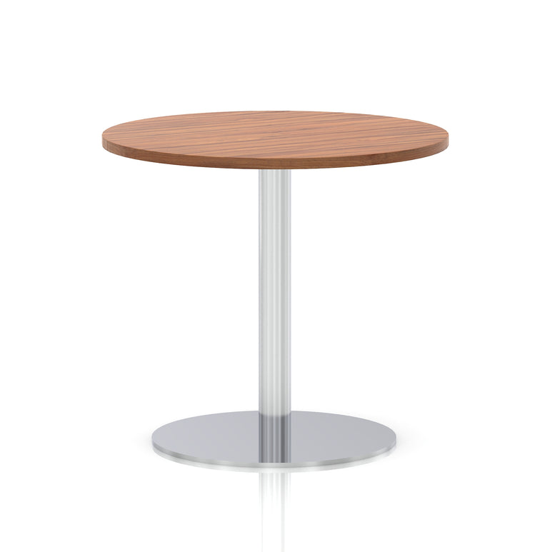 Italia Round Poseur Table Silver Leg
