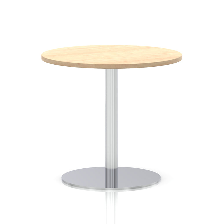 Italia Round Poseur Table Silver Leg