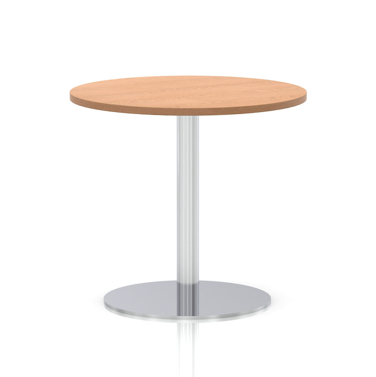 Italia Round Poseur Table Silver Leg